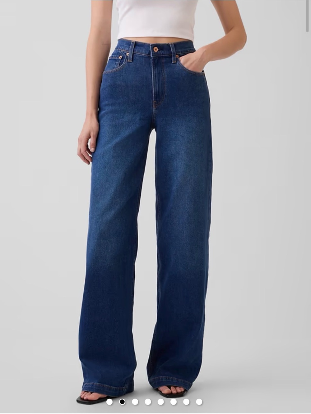 GAP Wide-Leg High-Rise Jeans - Dark Blue